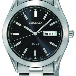 Seiko Solar Herrklocka SNE039P1 Svart/Stål Ø38 mm