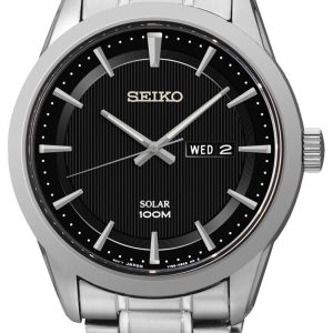 Seiko Solar Herrklocka SNE363P1 Svart/Stål Ø43 mm