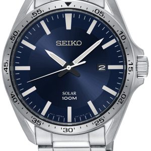 Seiko Solar Herrklocka SNE483P1 Blå/Stål Ø43 mm