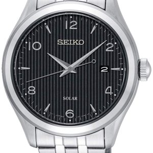 Seiko Solar Herrklocka SNE489P1 Svart/Stål Ø42 mm