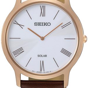 Seiko Solar Herrklocka SUP854P1 Vit/Läder Ø38 mm