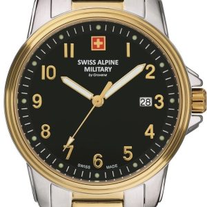 Swiss Alpine Military Herrklocka 7011.1147 Classic Svart/Guldtonat