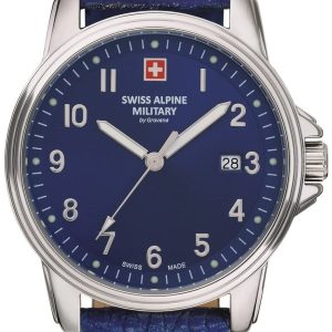 Swiss Alpine Military Herrklocka 7011.1535 Classic Blå/Läder Ø40 mm