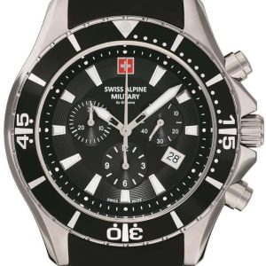 Swiss Alpine Military Herrklocka 7040.9837 Classic Svart/Gummi Ø45 mm