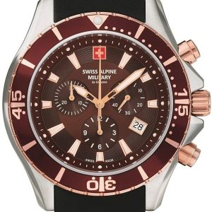 Swiss Alpine Military Herrklocka 7040.9856 Nautilus Chrono Brun/Gummi