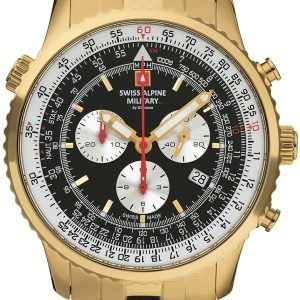 Swiss Alpine Military Herrklocka 7078.9117 Classic Svart/Gulguldtonat