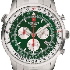 Swiss Alpine Military Herrklocka 7078.9134 Spirit Chrono Grön/Stål