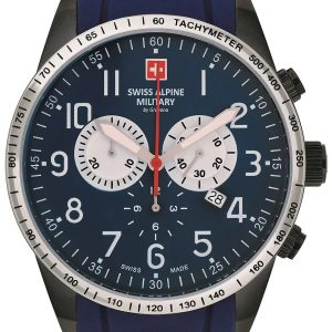 Swiss Alpine Military Herrklocka 7082.9875 Hornet Chrono Blå/Gummi