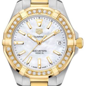 TAG Heuer Damklocka WBD1321.BB0320 Aquaracer Lady Vit/18 karat gult