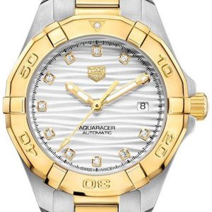 TAG Heuer Damklocka WBD2321.BB0320 Aquaracer Lady Vit/18 karat gult