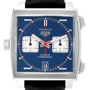 TAG Heuer Herrklocka CAW211P.FC6356 Monaco Blå/Läder