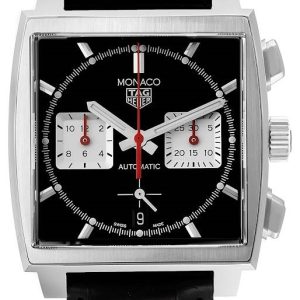 TAG Heuer Herrklocka CBL2113.FC6177 Monaco Svart/Läder