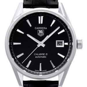 TAG Heuer Herrklocka WAR211A.FC6180 Carrera Svart/Läder Ø39 mm