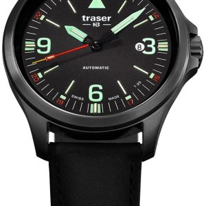 Traser H3 Herrklocka 108075 P67 Officer GunMetal Svart/Läder Ø42 mm