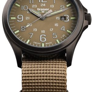 Traser H3 Herrklocka 108631 P67 Officer GunMetal Grön/Textil Ø42 mm