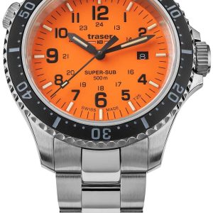 Traser H3 Herrklocka 109381 P67 T25 SuperSub Orange/Stål Ø46 mm