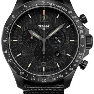 Traser H3 Herrklocka 109465 P67 Officer Chrono Svart/Textil Ø46 mm