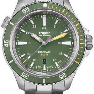 Traser H3 Herrklocka 110325 P67 Diver Automatik Grön/Stål Ø46 mm