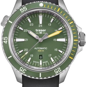 Traser H3 Herrklocka 110326 P67 Diver Automatik Grön/Gummi Ø46 mm