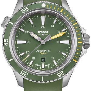 Traser H3 Herrklocka 110327 P67 Diver Automatik Grön/Gummi Ø46 mm