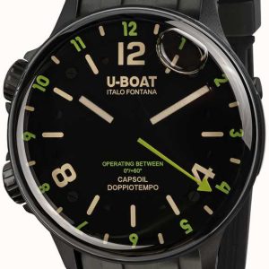 U-Boat Herrklocka 8840/A Capsoil Svart/Gummi Ø45 mm