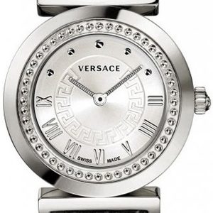 Versace Damklocka P5Q99D001S009 Vanity Silverfärgad/Läder Ø35 mm