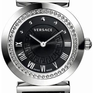 Versace Damklocka P5Q99D009S009 Vanity Svart/Läder Ø35 mm