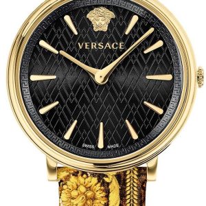 Versace Damklocka VBP130017 V Circle Brun/Läder Ø36 mm