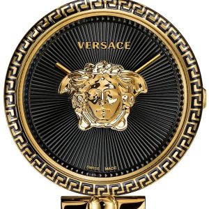 Versace Damklocka VCO100017 Palazzo Svart/Gulguldtonat stål Ø39 mm