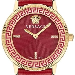 Versace Damklocka VE2P00722 V Tribute Diamonds Röd/Läder Ø36 mm