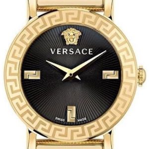 Versace Damklocka VE6M00622 Greca Svart/Gulguldtonat stål Ø28 mm