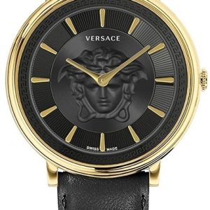 Versace Damklocka VE8101919 V Circle Svart/Läder Ø38 mm