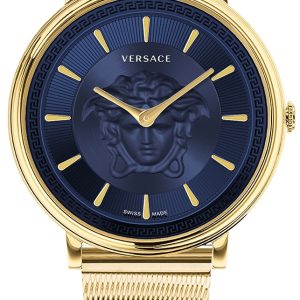 Versace Damklocka VE8104021 V Circle Blå/Gulguldtonat stål Ø38 mm