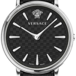 Versace Damklocka VE8104122 V Circle Svart/Läder Ø38 mm