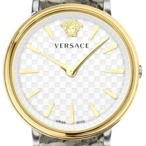 Versace Damklocka VE8104422 V Circle Vit/Läder Ø38 mm