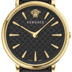 Versace Damklocka VE8104622 V Circle Svart/Läder Ø38 mm