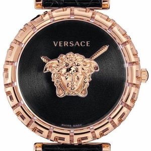 Versace Damklocka VEDV00719 Palazzo Svart/Läder Ø37 mm