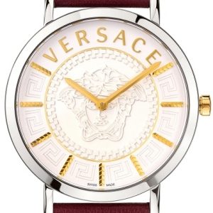 Versace Damklocka VEK400221 V Icon Silverfärgad/Läder Ø36 mm