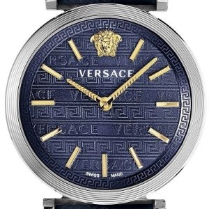 Versace Damklocka VELS00119 V Twist Blå/Läder Ø37 mm