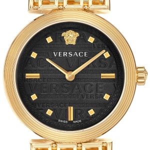 Versace Damklocka VELW00720 Meander Svart/Gulguldtonat stål Ø34 mm