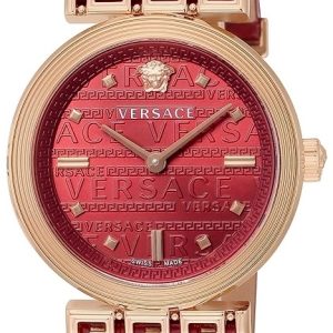 Versace Damklocka VELW01222 Meander Röd/Läder Ø34 mm