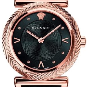 Versace Damklocka VERE00818 V Motif Svart/Läder Ø36 mm