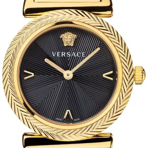 Versace Damklocka VERE02220 V Motif 35mm Svart/Gulguldtonat stål