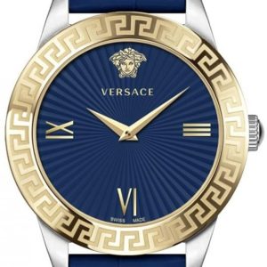 Versace Damklocka VEVC00219 Greca Blå/Läder Ø39 mm