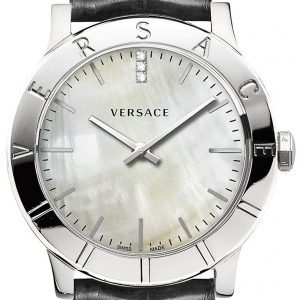 Versace Damklocka VQA050017 Acorn Vit/Läder Ø33 mm