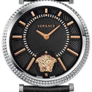 Versace Damklocka VQG020015 V Helix Svart/Läder Ø38 mm