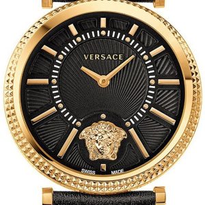 Versace Damklocka VQG040015 V Helix Svart/Läder Ø38 mm