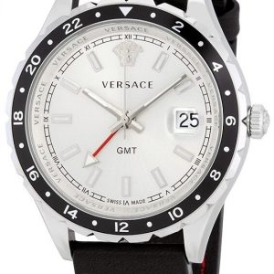 Versace Herrklocka V11070017 Hellenyium GMT Silverfärgad/Läder Ø42