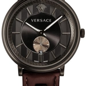 Versace Herrklocka VBQ040017 V Circle Svart/Läder Ø43 mm