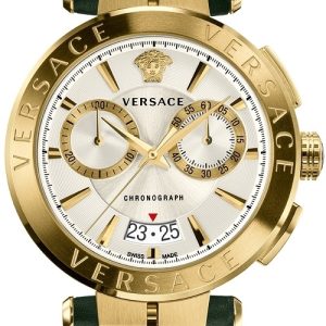 Versace Herrklocka VE1D00219 Aion Chrono Silverfärgad/Läder Ø45 mm